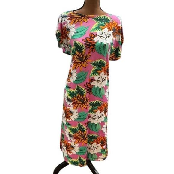From Brazil – Vem Ver! Tropical Print Midi Dress – NWT – Size 12 (Brazil GG) - Picture 1 of 5